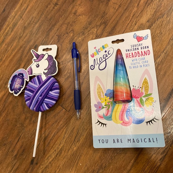 Unicorn Costume Headband & Hair Ties NEW! Rainbow - Picture 4 of 8